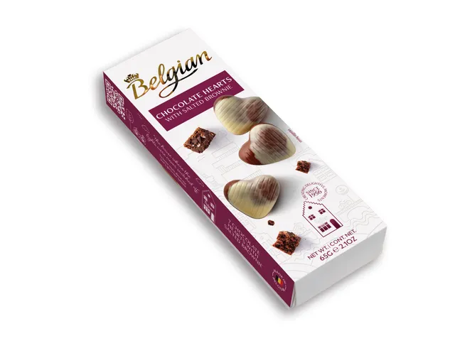 Chocolade The Belgian hartjes brownie gezout 65 gram