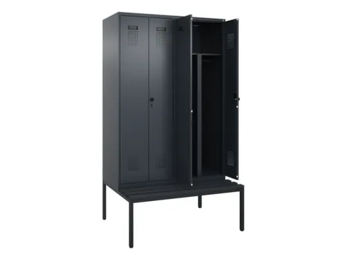 PBM-locker met bank,HxBxD 2120x1200x815mm,4vak,vak B 300mm