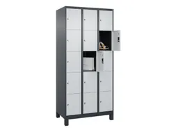 lockerkast,HxBxD 1950x900x500mm,3x5vakken,vak B 300mm,cil.-slot,voeten