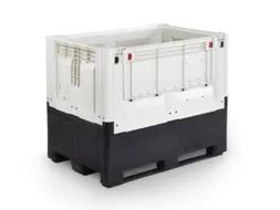 Palletbox,HxLxB 978x1200x800mm,695l,PE,zwart/ivoorkleurig