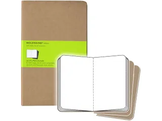 Schrift Moleskine 130x210mm blanco 160 pagina's 70gr kraft set à 3 st - 5