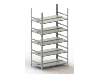 Schroefstelling Basisveld Ral7035 1850x1004x604mm 5legborden 80kg - 1