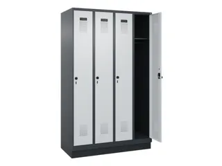 locker,HxBxD 1950x1200x500mm,4vak,vak B 300mm,draaigrendel,sokkel - 2