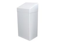 Afvalbak 438415 50 Liter staal wit gemoffeld