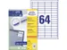 etiket Avery ILK 48,5x16,9mm 100 vel 64 etiketten per vel wit