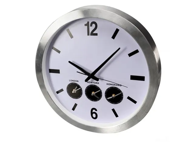 Aluminium Wereldklok Met 3 Tijdzones Ø 45.5cm cijfers