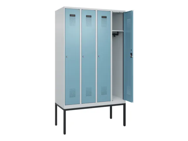 locker,HxBxD 2120x1200x500mm,4vak,vak B 300mm,cil.-slot,voetonderstel