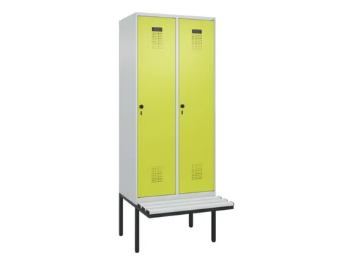 locker met bank,voor scheiding van kleding,HxBxD 2120x800x815mm,2vak