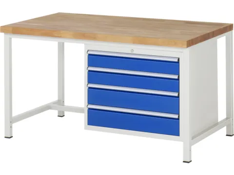 werkbank,HxBxD 840-1040x1500x900mm,beukblad,draagverm. 1250kg,4voeten