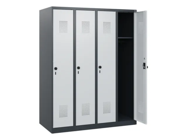 schoollocker,HxBxD 1530x1200x500mm,4vak,vak B 300mm,draaigrendel
