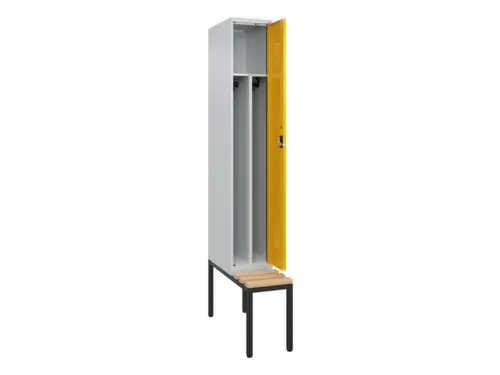 locker met bank,voor scheiding van kleding,HxBxD 2120x300x815mm,1vak