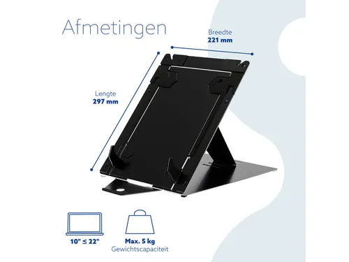 Tablet en laptopstandaard in 1 R-Go Riser Duo voor 10-22 inch Zwart
