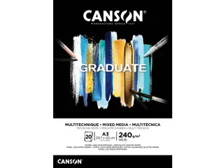 Mixed mediapapier Canson Graduate Mixed Media 20vel 240gr A3 zwart - 2