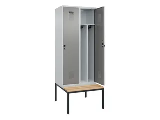 locker met bank,voor scheiding van kleding,HxBxD 2120x800x815mm,2vak - 1