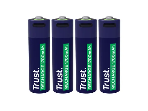 Batterij Trust USB-C oplaadbaar AA 4 stuks