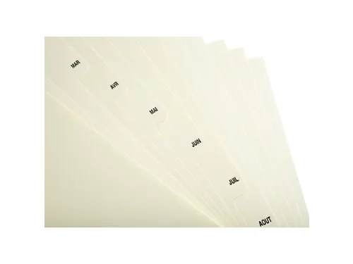 Tabbladen karton 155 g jan-dec ivoor