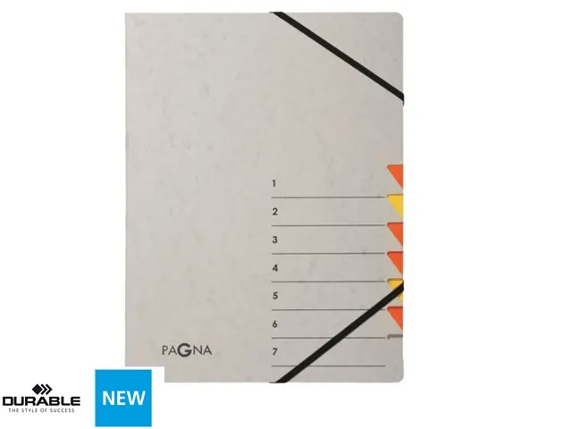 Sorteermap Pagna Easy 7 vaks A4 Grijs/oranje karton