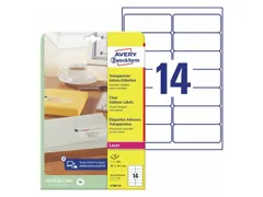 Etiket Avery Zweckform 99.1x38.1mm Transparant mat 350 Stuks