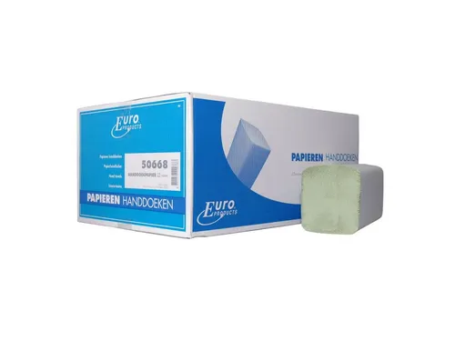 Handdoekpapier P50668 Euro Z-fold groen 2-Laags 23x25cm 3200 Stuks