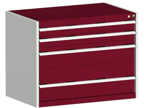 ladekast 800x1050x650mm 4laden zware lasten RAL7035 front RAL3004