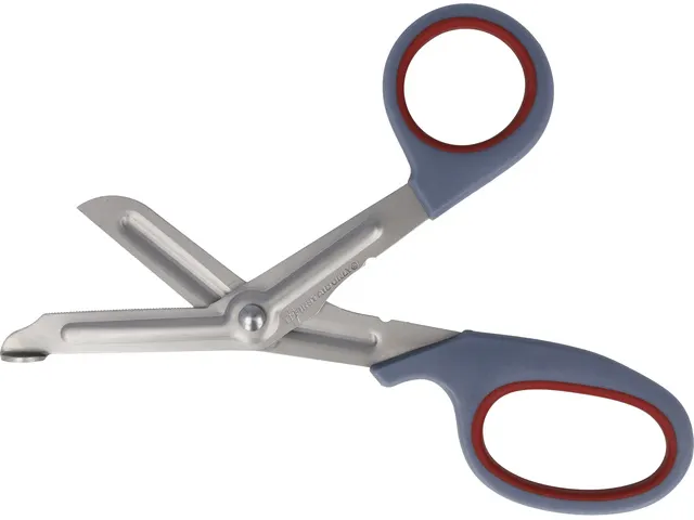 Softgrip schaar 180mm First Aid Only grijs/rood