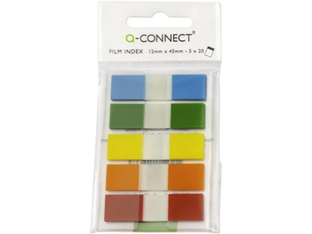 Index Mini 12x45mm Blister Van 5 Kleuren 20 Tabs Per Kleur