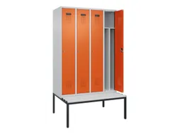 locker met bank,voor scheiding van kleding,HxBxD 2120x1200x815mm,4vak