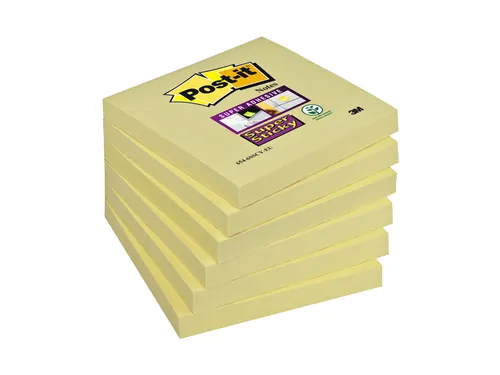 Memoblok 3M Post-it 654 Super Sticky 76x76mm geel