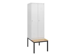 locker met bank,HxBxD 1950x600x815mm,2vak,vak B 300mm,cil.-slot