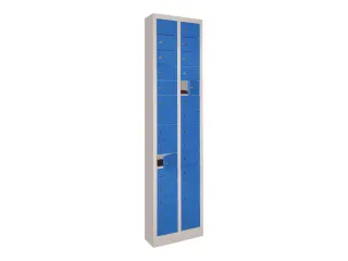 lockerkast,HxBxD 1950x460x200mm,2x15vakken,RAL7035,front RAL5010 - 3