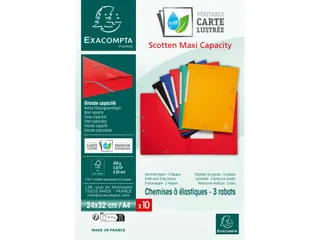 Elastomap A4 glanskarton 3 kleppen monobloc Assorti - 22