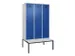 locker met bank,voor scheiding van kleding,HxBxD 2120x1200x815mm,3vak