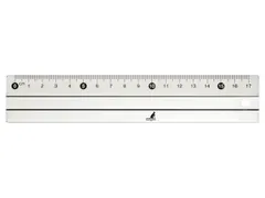 Liniaal Kangaro 17cm aluminium met rubber inleg