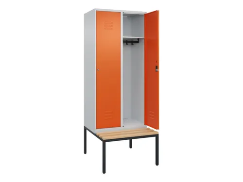 locker met bank,HxBxD 2120x800x815mm,2vak,vak B 400mm,cil.-slot