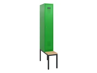 locker met bank,HxBxD 1950x300x815mm,1vak,vak B 300mm,cilinderslot - 2