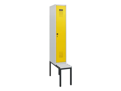 locker met bank,HxBxD 1950x300x815mm,1vak,vak B 300mm,draaigrendel