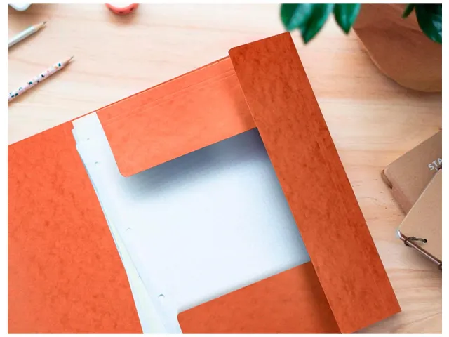 Elastomap A4 3 Kleppen en Elastieken Karton Oranje
