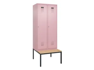locker met bank,voor scheiding van kleding,HxBxD 2120x800x815mm,2vak - 2