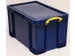 Boîte de rangement 84 Litres Bleu Foncé + poignées jaunes