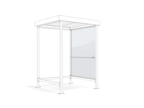 Zijwand voor rokersoverkapping rechts/links polycarbonaat bouwframe ve