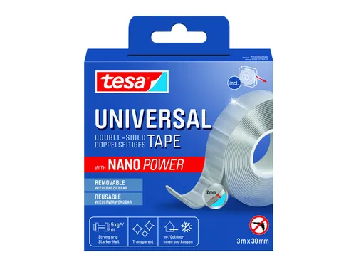 tesa Plakband Nano Power dubbelzijdig 30mmx3m