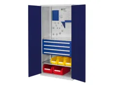 Materiaalkast Gesleufde Deuren Staal 1950x1000x600mm 4laden 2legborden