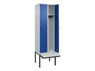 locker met bank,HxBxD 2120x600x815mm,2vak,vak B 300mm,draaigrendel - 2