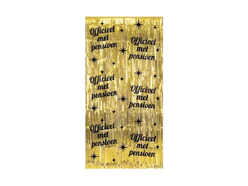 Feestgordijn Classy Party Curtain 'Pensioen' Goud-Zwart 100x200cm