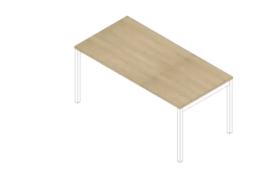bureau HxBxD 730x1600x800mm blad eiken 4-voeten wit