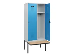 locker met bank,HxBxD 1950x800x815mm,2vak,vak B 400mm,draaigrendel