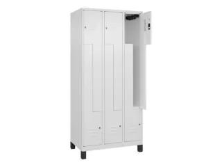 Z-garderobekast,HxBxD 1950x900x500mm,vak B 150/300mm,cil.-slot,voeten - 2