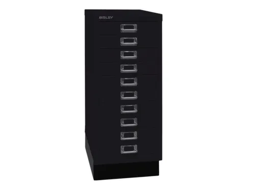 kantoor-ladekast HxBxD 670x279x380mm 10 laden romp + front zwart staal