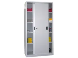schuifdeurkast,HxBxD 1950x1000x600mm,RAL7035,front RAL3000