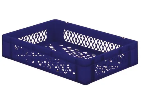 Euronorm-stapelbak 22l 120x600x400mm Wanden/bodem Opengewerkt Blauw